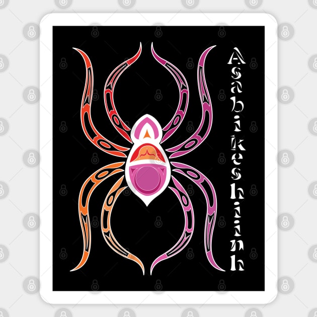 Asabikeshiinh (spider) Lesbian Pride Magnet by KendraHowland.Art.Scroll